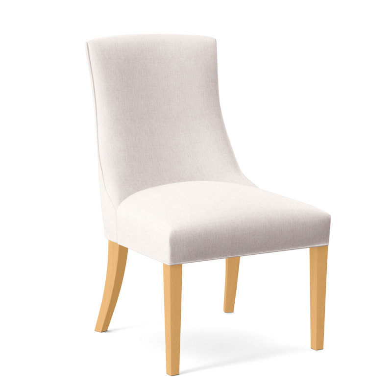 Tuxedo Slipper Dining Chair, White Sugar Performance; 0863-91, Coffee Finish
