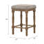 Tabouret à hauteur de comptoir en tissu beige Farsiris