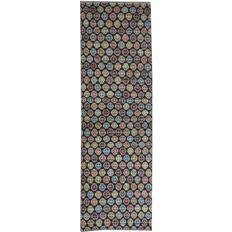 Geometric Hand Knotted Area Rug, Runner 78 x 248cm