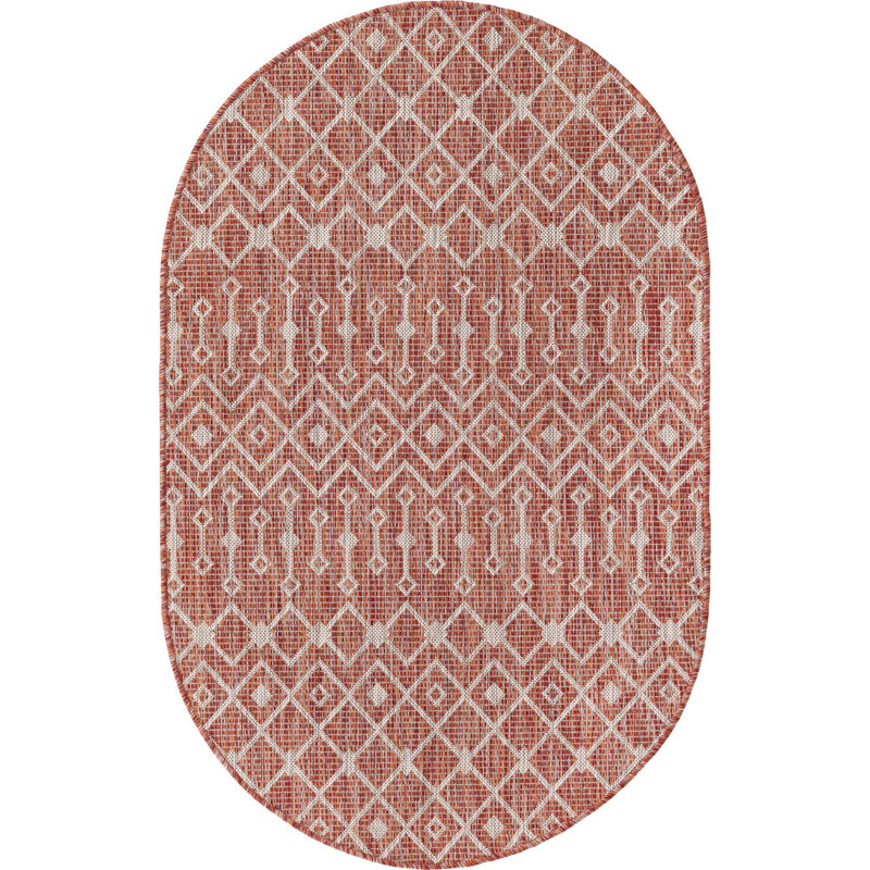Tapis d'extérieur Preen couleur rouille, Ovale 3 pi 3 po x 5 pi 3 po