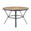 Table de salle à manger ronde avec base à tréteaux noir mat, plateau en bois aggloméré de bouleau clair, sièges 4, 46,85 pouces