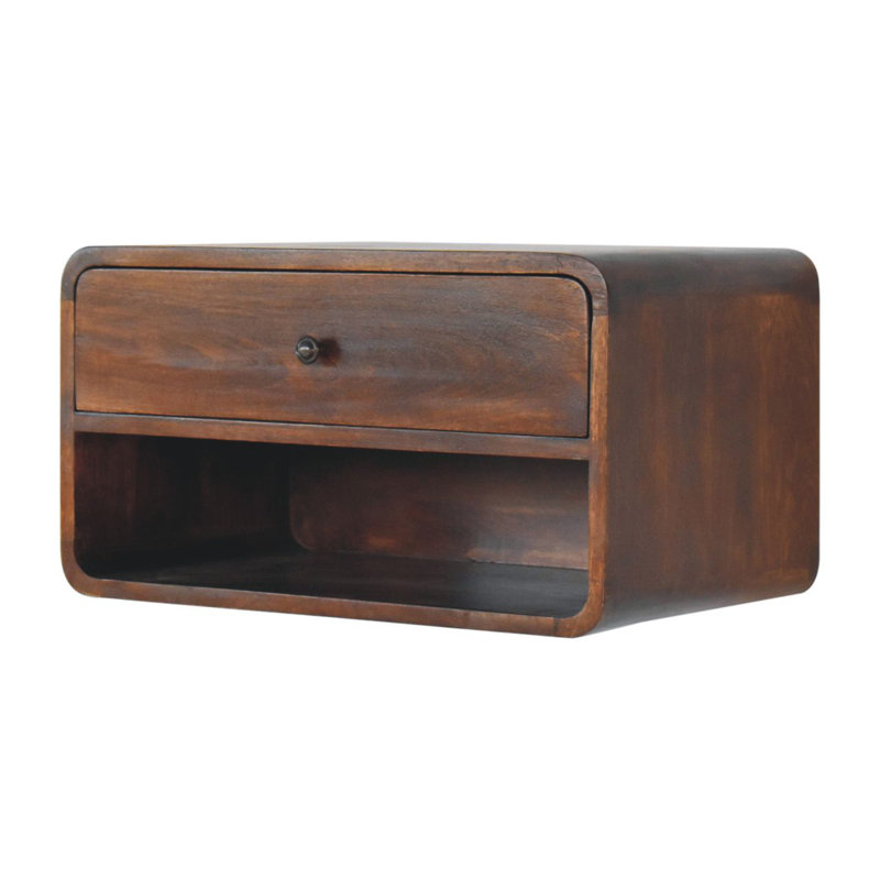 Table de chevet en bois massif Karlow, Brun