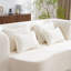 Modern White Floor Sofa with 4 Pillows-370937894
