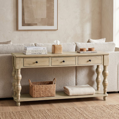 Baiardo 3-Drawer Wood Sofa Table
