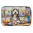 Decorating Easter Bearded Collie Dish Drying Mat