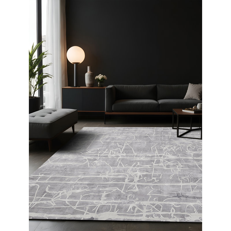 Tapis rose soyeux et moelleux, Rectangle 7 pi x 9 pi