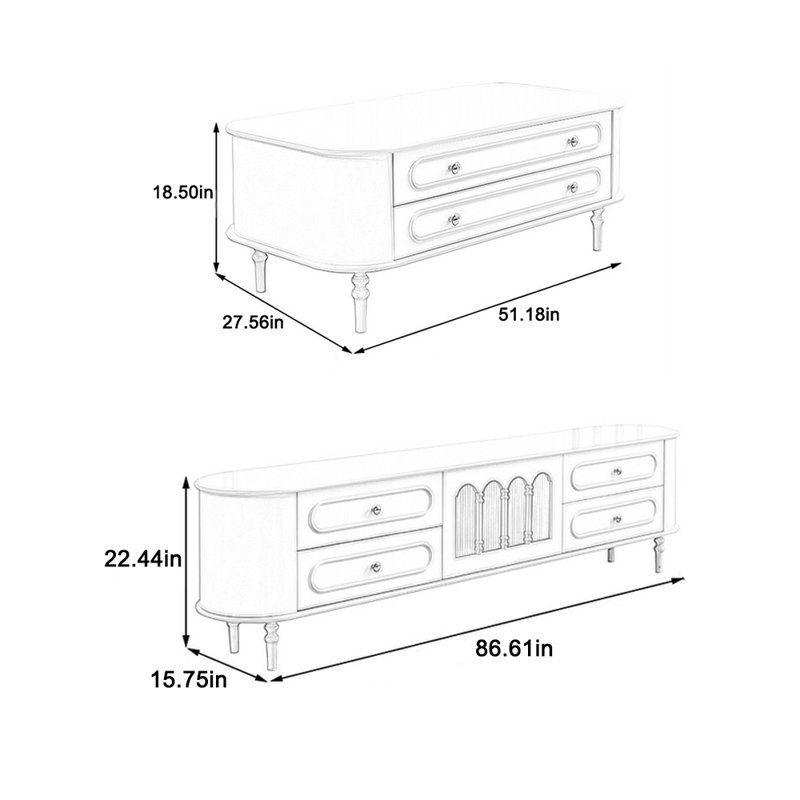 Meuble télé et table basse en bois massif écologique