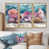 Toile avec cadre flottant or