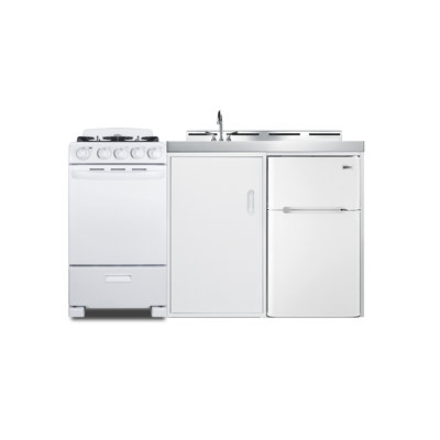 Summit Appliance All-In-One Combo Kitchens 3.2 Cubic Feet Kitchenette Mini Fridge with Freezer