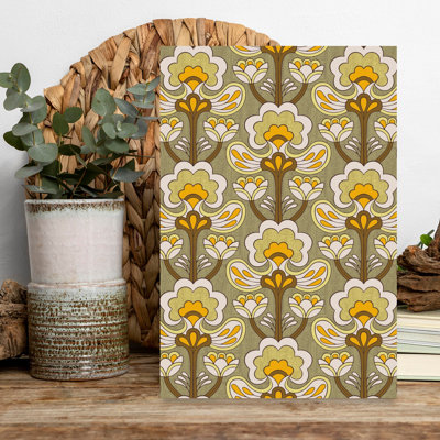 Contemporary Art Abstract Retro Vintage Wall Art by Alexandra Weise - Wrapped Canvas Print