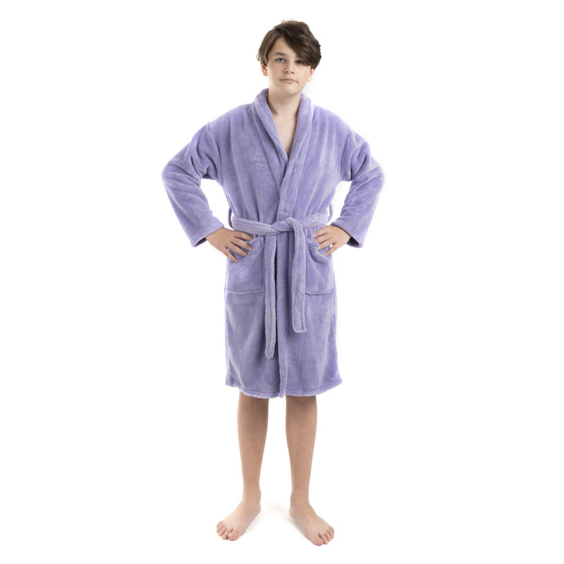 Peignoir en molleton avec poches pour enfants Lovett, L, Lavande