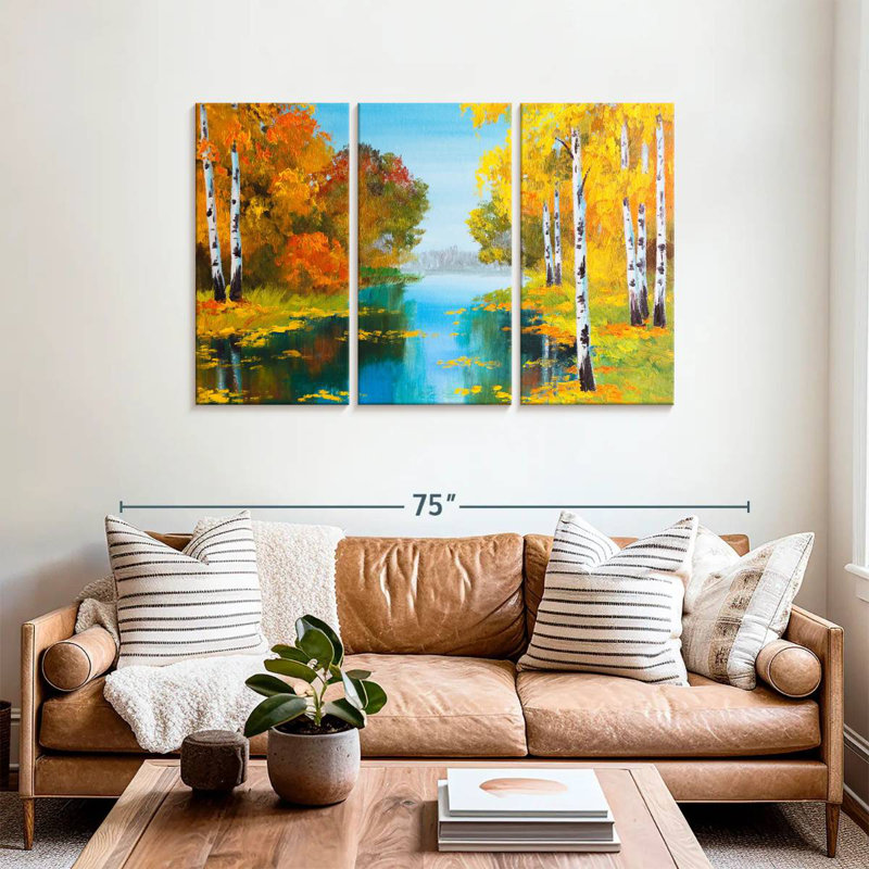 Bouleaux Alvord Autumn River, H 36 po x l 57 po