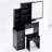 29.2" Small Space Left Bedside Cabinet Vanity Table + Cushioned Stool-2131823446