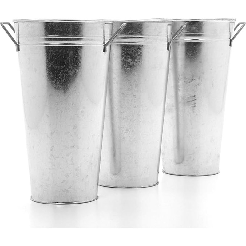 Ensemble de 3 vases de table hypnotiques en métal bronze, H 9 po x l 5 po x P 5 po, Bronze