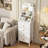 Tall Dresser with Mirror, Chest of Drawer for Bedroom with 4 Fabric Drawer and Open Shelves