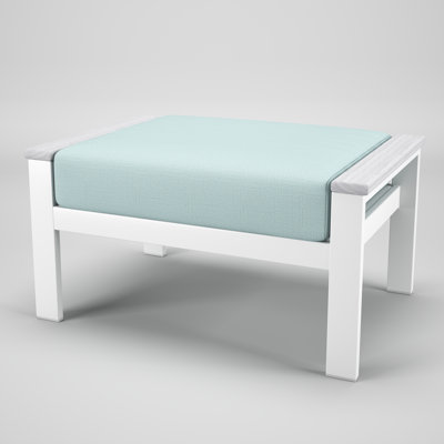 Townsend Metal Outdoor Ottoman With Sunbrella Cushion