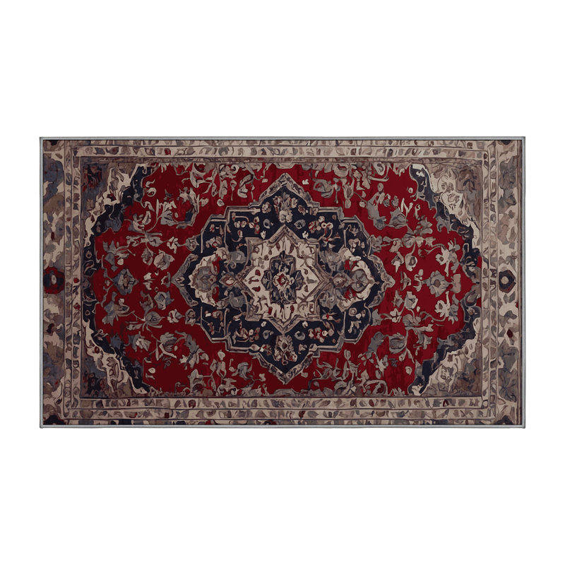 Tapis rouge lavable à la machine, Tapis de couloir 2 pi x 4 pi