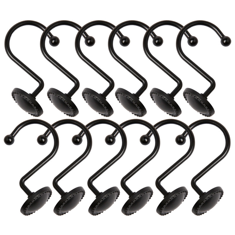 Zinc Shower Curtain Hook, Black