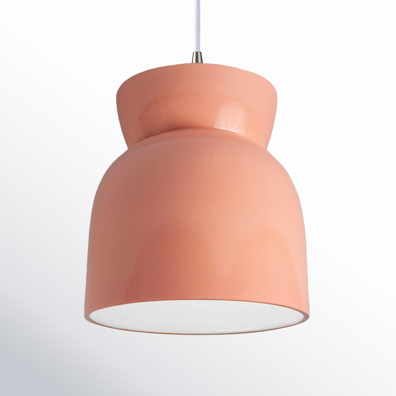 Luminaire suspendu sablier Breeona, Rosé brillant, Laiton antique
