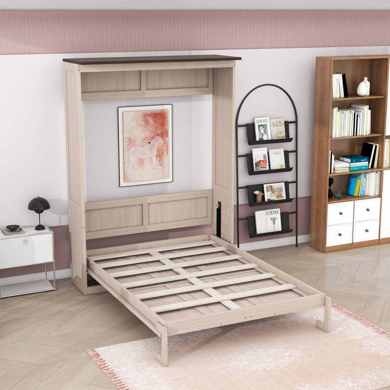  Grand lit escamotable moderne en bois avec éclairage DEL