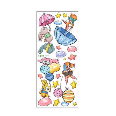 Aquarelle, parapluie, chambre d'enfant, décoration murale