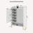 Fluted Modern Shoe Cabinet With Adjustable Shelves And Open Compartment-1533455282
