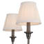 Lustre 6 lumières Cambria en bronze huilé avec abat-jour blanc froncé-604181303-604181308