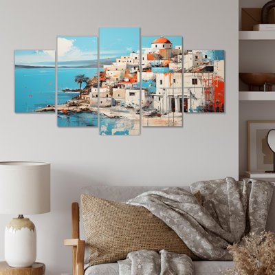  «Multicolor Santorini Grèce I - Santorini Multipanel Wall Art
