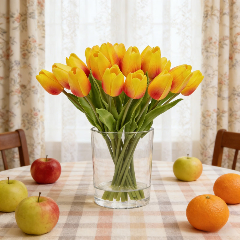 Arrangement floral artificiel, Yellow, 8" x 10.6"