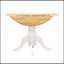 Natural Brown and White Round Dining Table with Drop Leaf, Space-Saving and Stylish for Compact Living Areas
