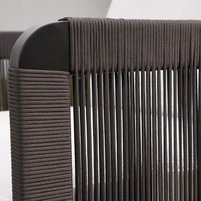 Kielah Woven Rope Outdoor Swivel Chair - 360° Coastal Patio