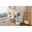 Lit mezzanine simple en bois avec bureau intégré, DEL, rangement - aucun sommier nécessaire, fabrication robuste-1074573033