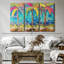 «Summer Tropical Palms», 3 pièces sur toile-98562947