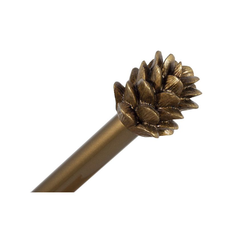 Waco Polyresin Adjustable 0.75'' Single Curtain Rod, 84" - 120", Renaissance Gold