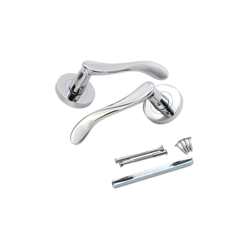 Rosalie Lever Door Handle, Polished Chrome
