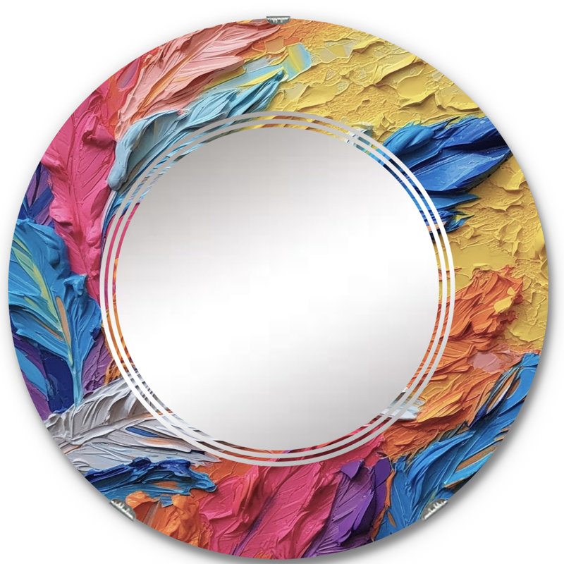 Barkhad - Miroir mural moderne rond, 24 po x 24 po