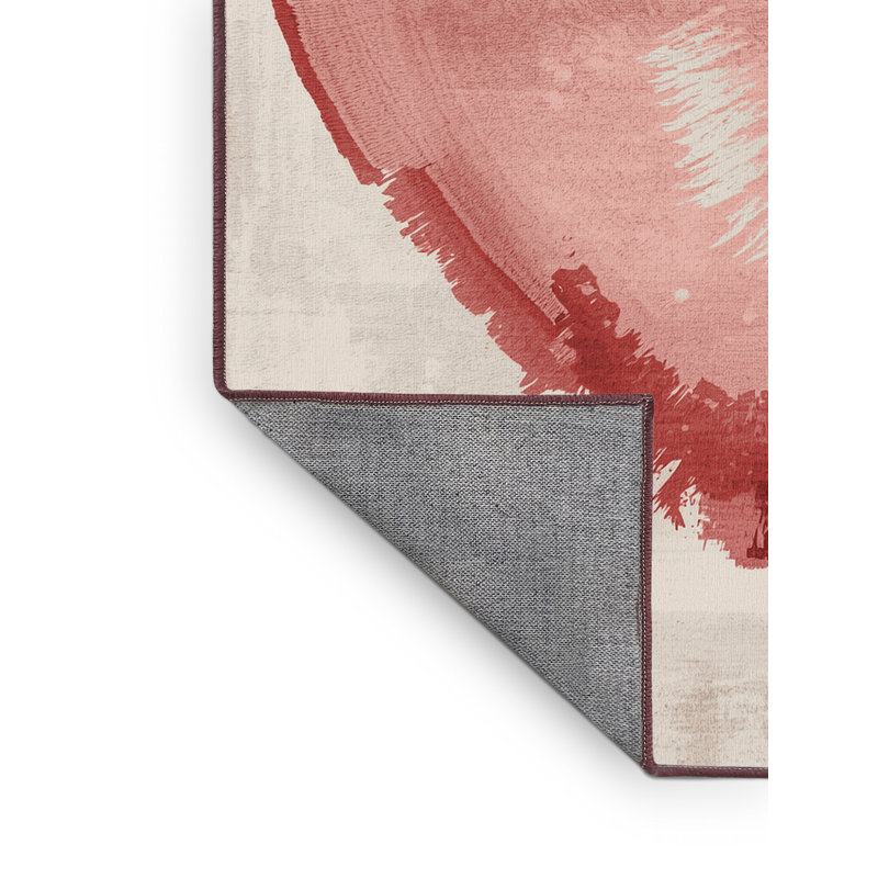Tapis beige moderne et contemporain lavable à la machine Soho Valentines, 6 X 9