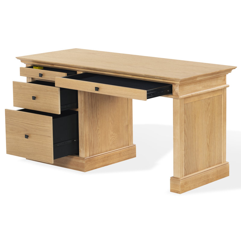 Bureau en bois 4 tiroirs Shorecrest, Bois naturel