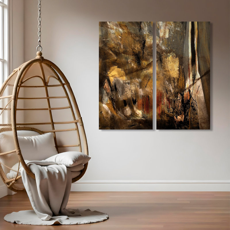 «Earth Tone Abstract I» par Tristan Scott - Ensemble de 2 reproductions sur toiles tendues