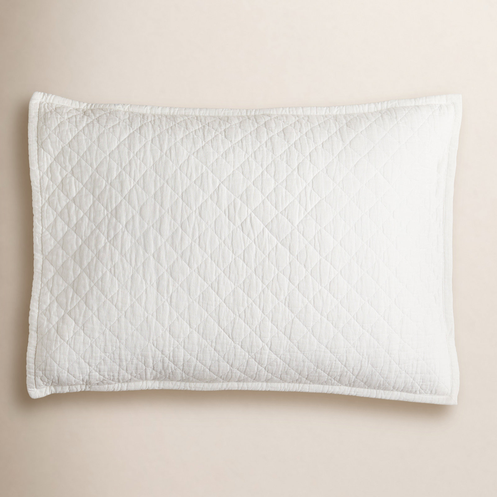 Jeffen Linen Blend Sham Set, White, Standard/Twin