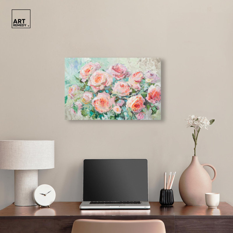 Art mural floral sur toile, , H 16 po x l 24 po, Toile tendue