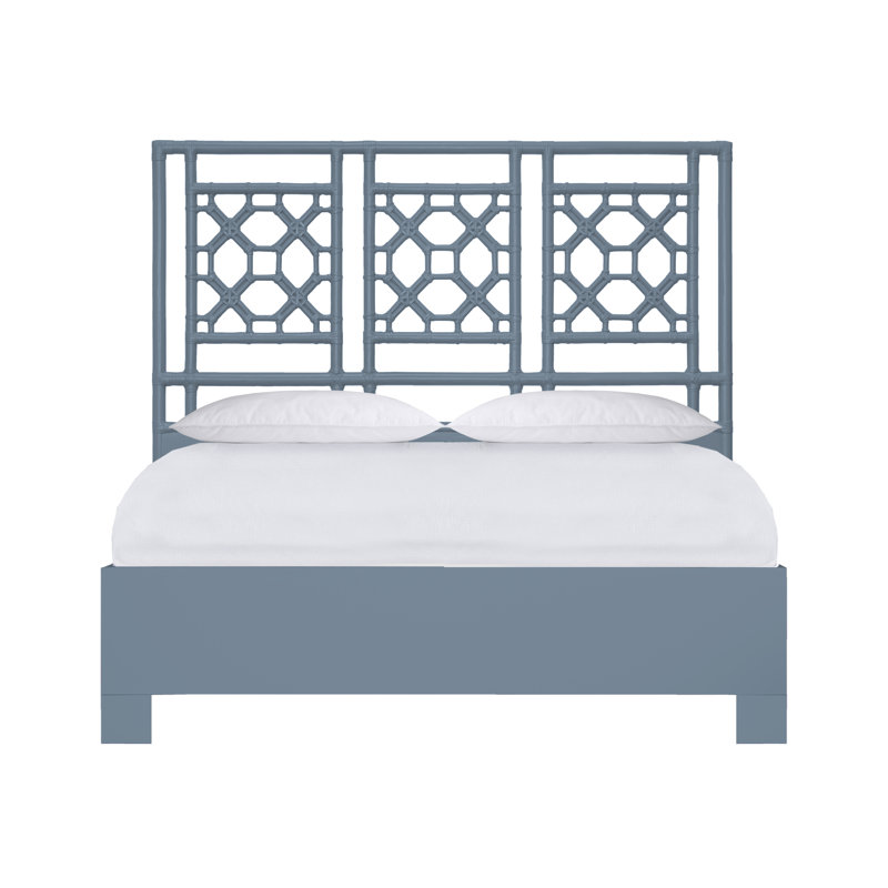 Lattice Back Standard Bed, Full, Light Gray