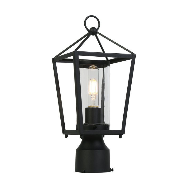 Tête de lanterne d'extérieur moderne à 1 pilier noir Modern