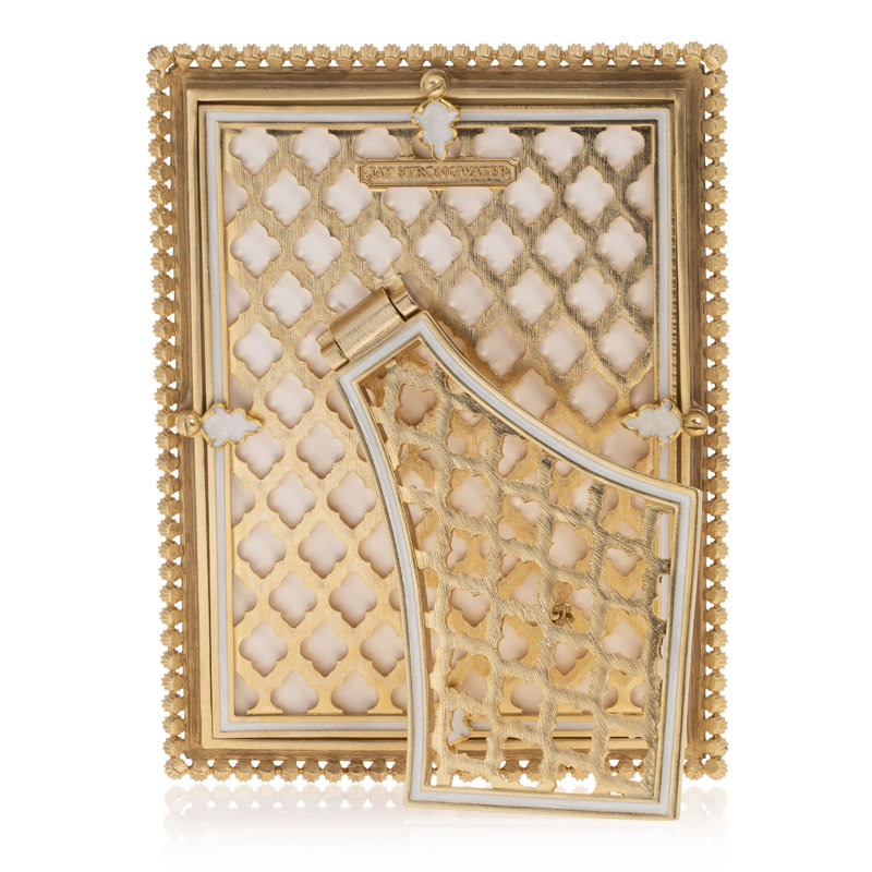 Metal Picture Frame, 5" x 7", Gold/Ivory