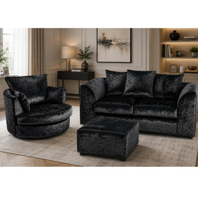 3 Piece Velvet Standard Living Room Set