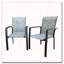 Ensemble de 2 chaises de salle à manger d'extérieur empilables en métal avec tissu Textilene