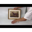 Tableau vintage encadré doré représentant un cheval, idéal pour la chambre, la salle de bain ou le salon. Décoration murale classique avec un cheval, impression sur toile, cadre ancien, style rustique, décoration de ferme, 33 x 40 cm.-858296962-858296963