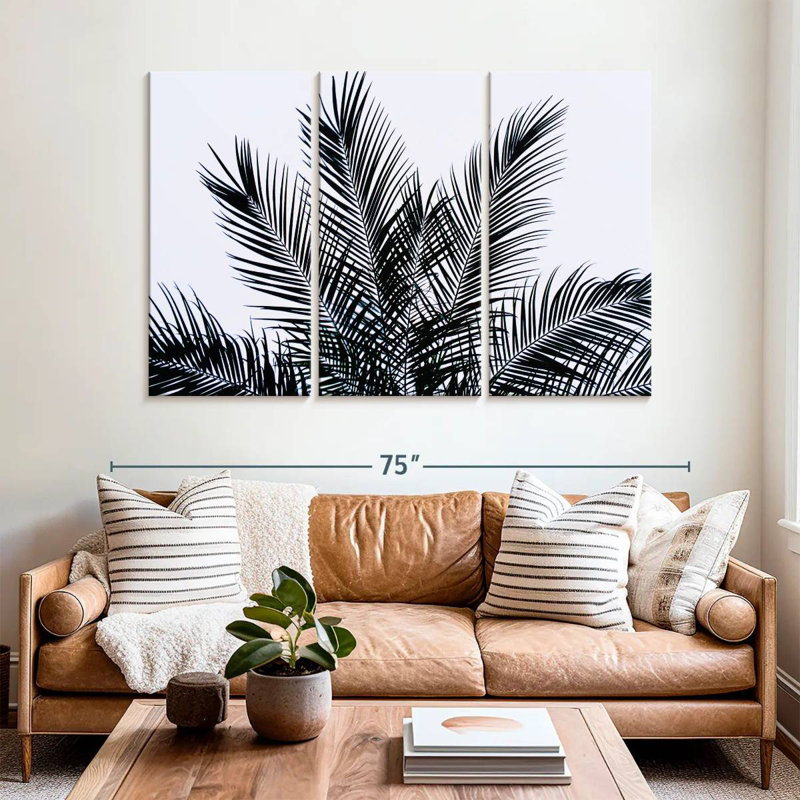 Harnek Silhouetted Palm Leaves, 42" H x 65" W
