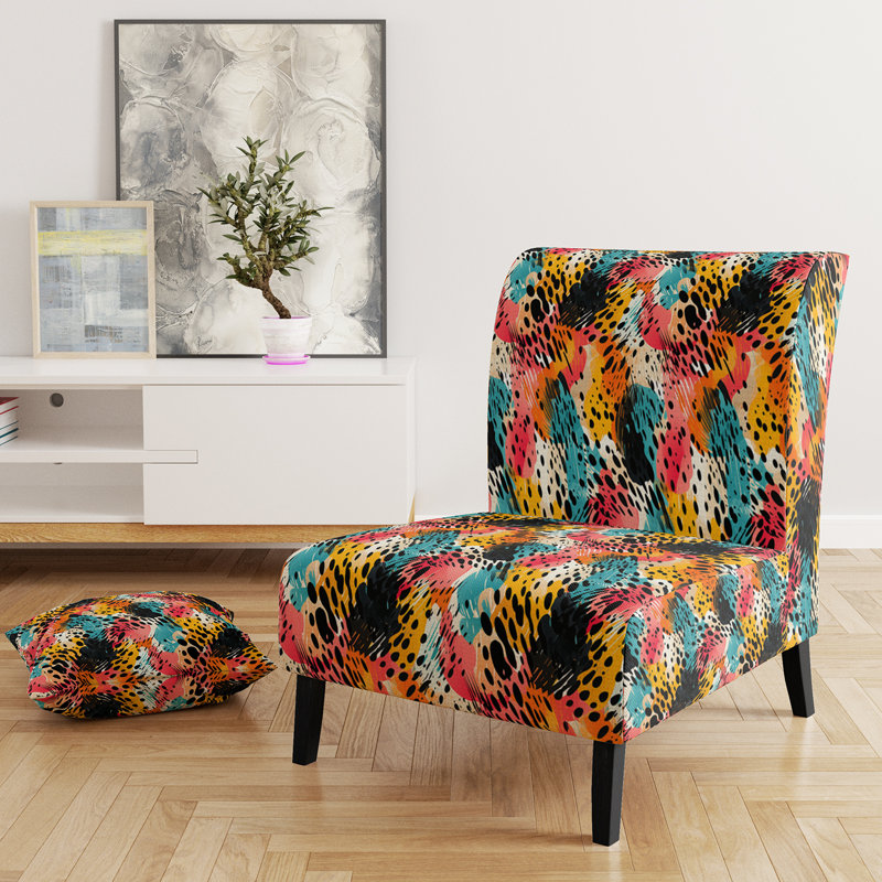 Fauteuil de chambre rembourré et coloré, Colorful Neon Jungle Flash