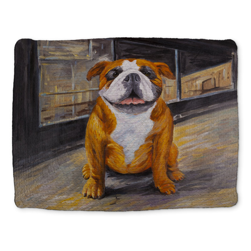 Smiling Bulldog Braided Polyester Placemat - Bedroom Decor